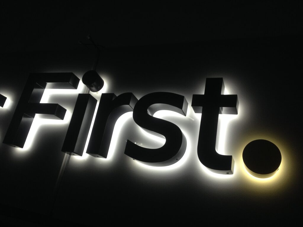 illuminated signage back-lit halo