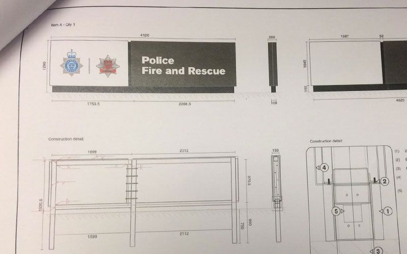 Signage survey for Police Fire and Rescue