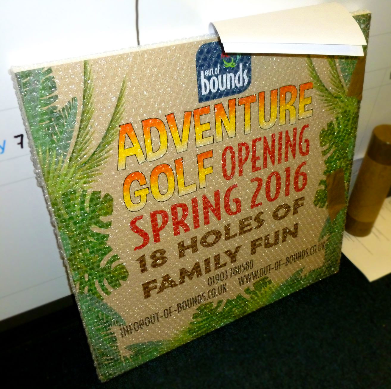Adventure Golf sign Out of Bounds Adventure Golf sign Out of Bounds